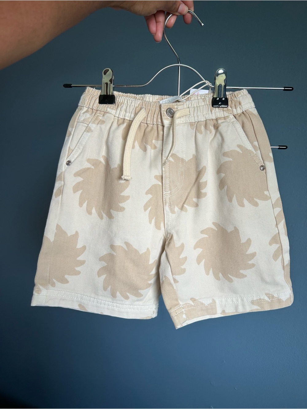 Zara Beige Floral-Print Kids Shorts